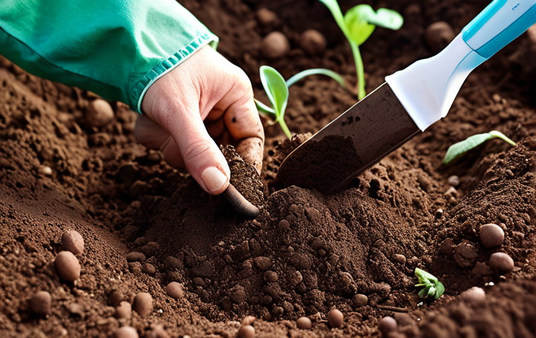 **
A close-up shot of various healthy soil types (loam, sandy, clay) with a hand holding a pH testing kit. The focus should be on showcasing the importance of soil health and pH balance for a thriving garden. Include a small trowel and gardening gloves nearby.
**